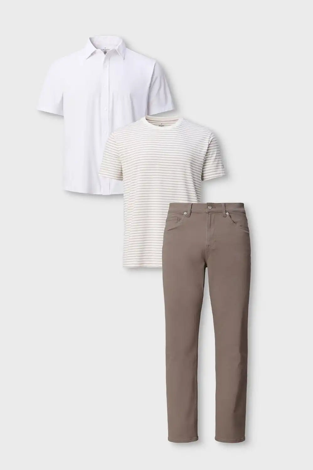 The Don Short Sleeve Button Up + Stretch Jean (Straight Fit) + 24-7 Tee 3-Piece Bundle