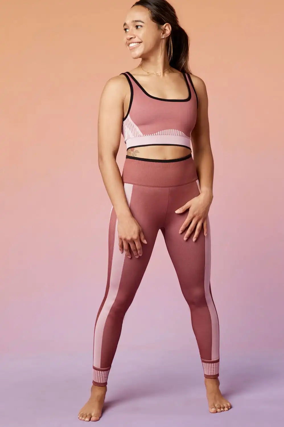 High-Waisted Seamless Colorblock Legging