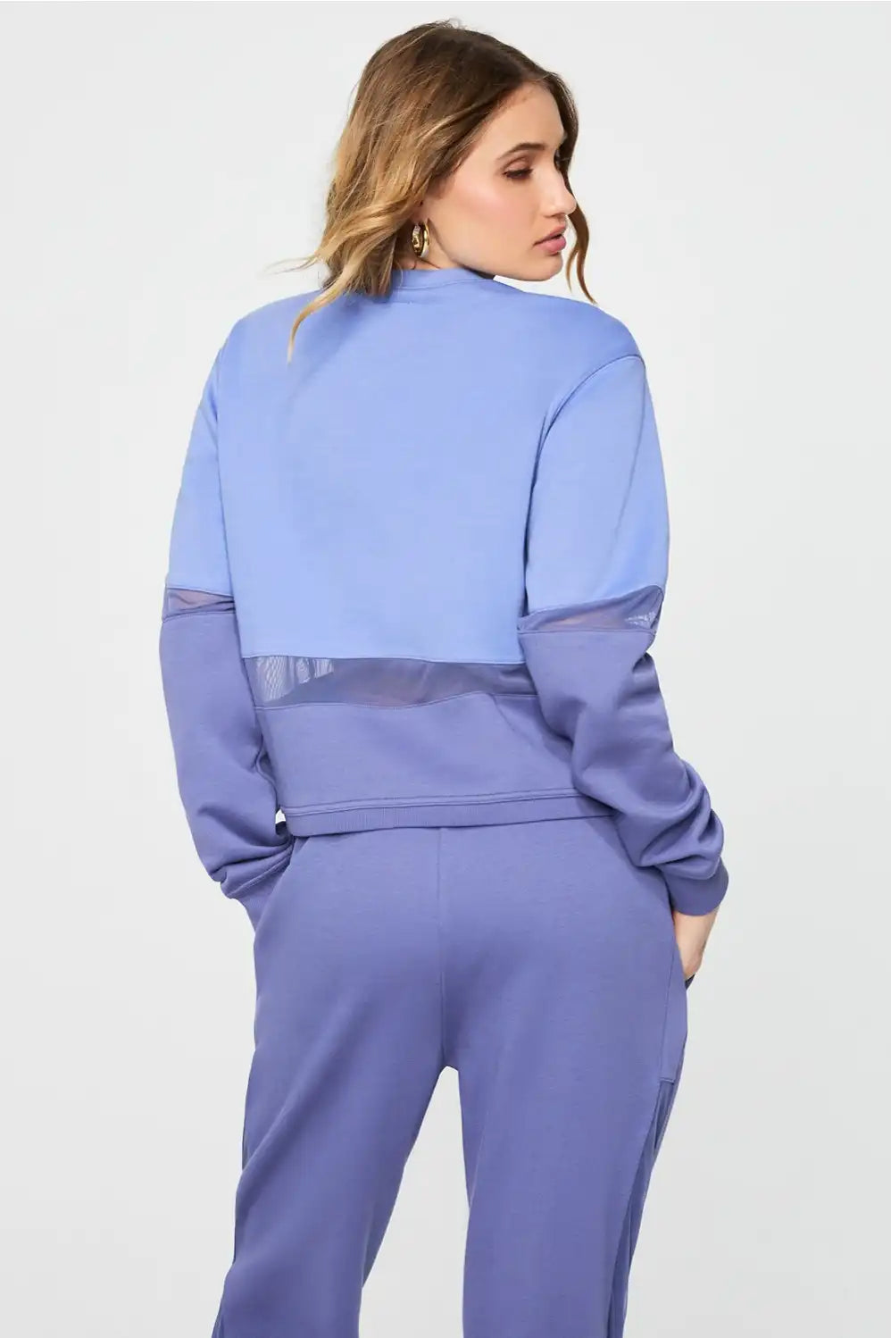 Cozy Fleece Mesh-Paneled Sweatshirt