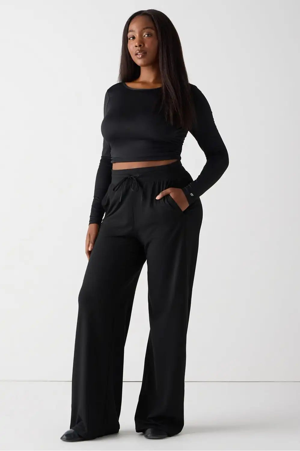 Whisper Crossover Long-Sleeve Top