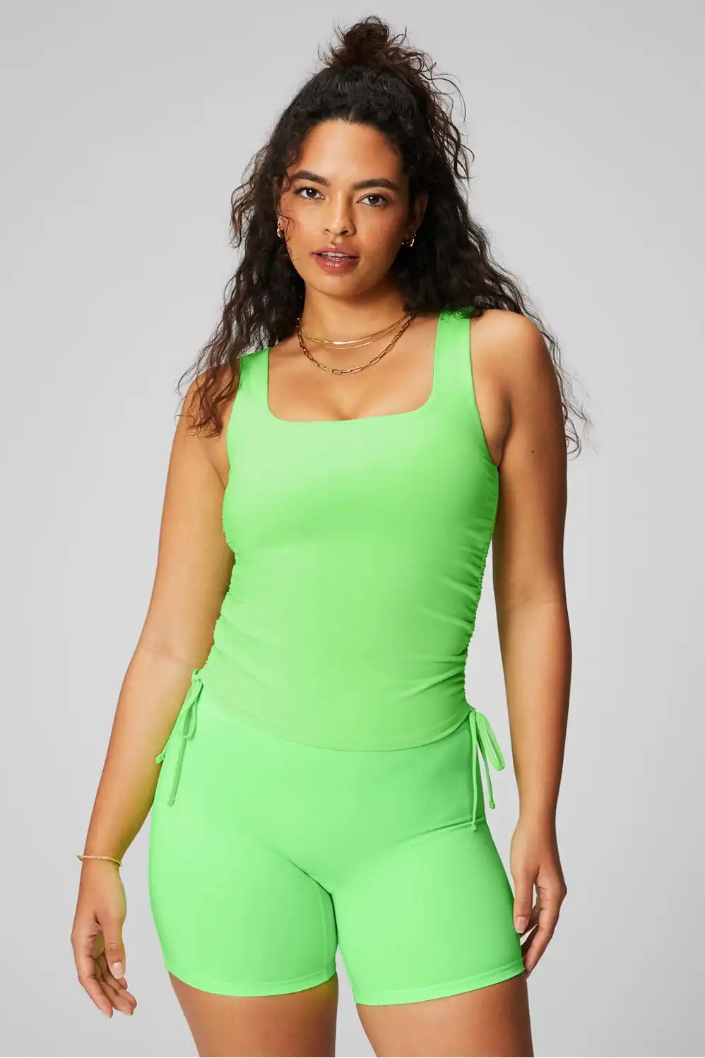 Ruched Built-In Bra Tank