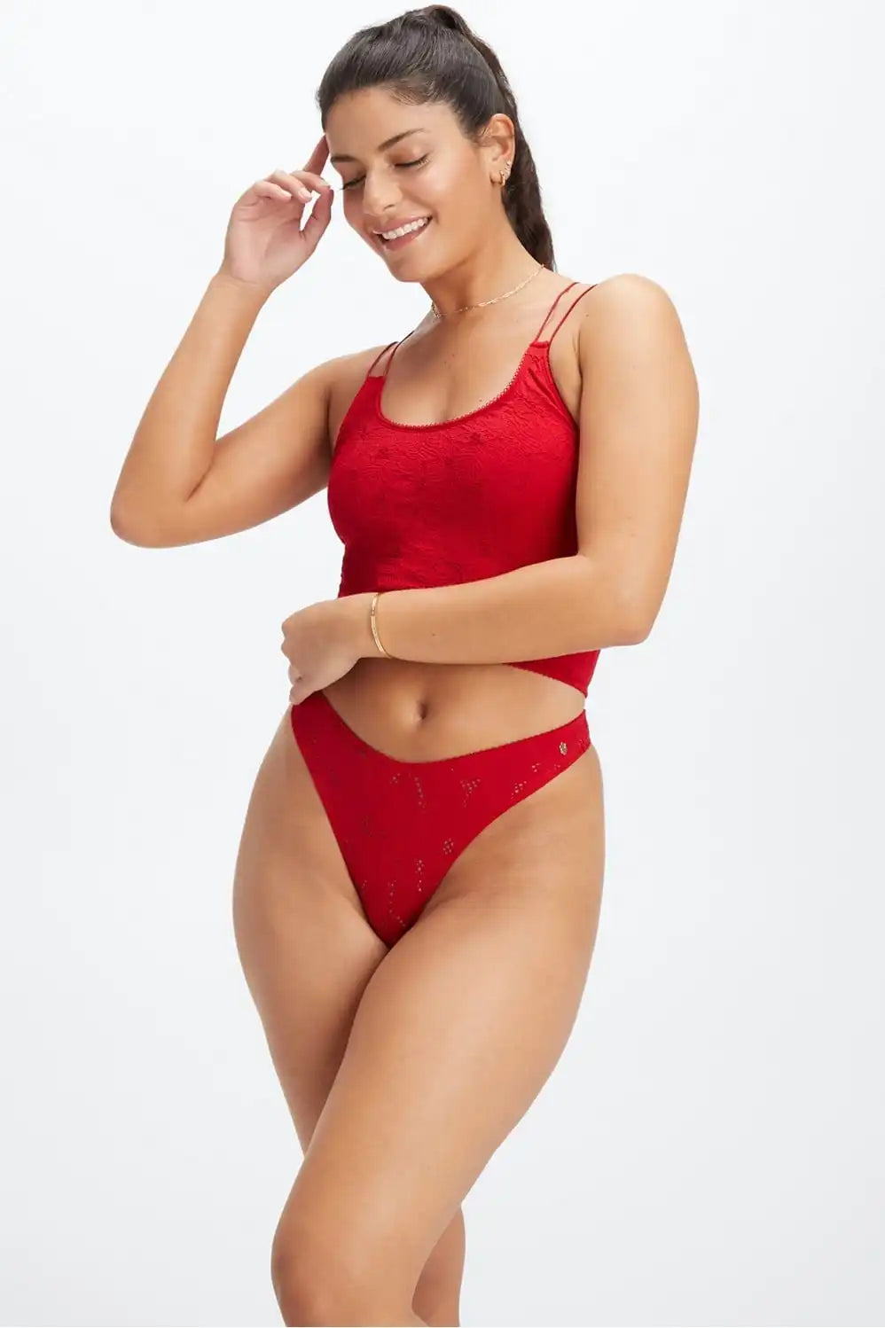 Seamless Lace High-Waisted Thong