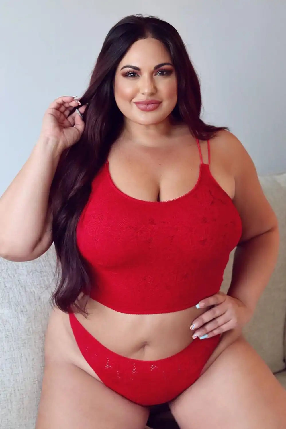 Seamless Lace High-Waisted Thong